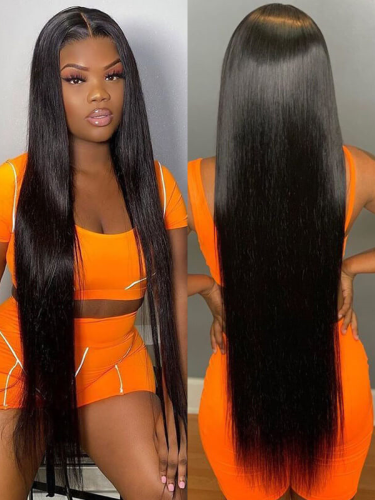 Straight Transparent HD Invisible Lace Front Human Hair Wigs 14-40inch