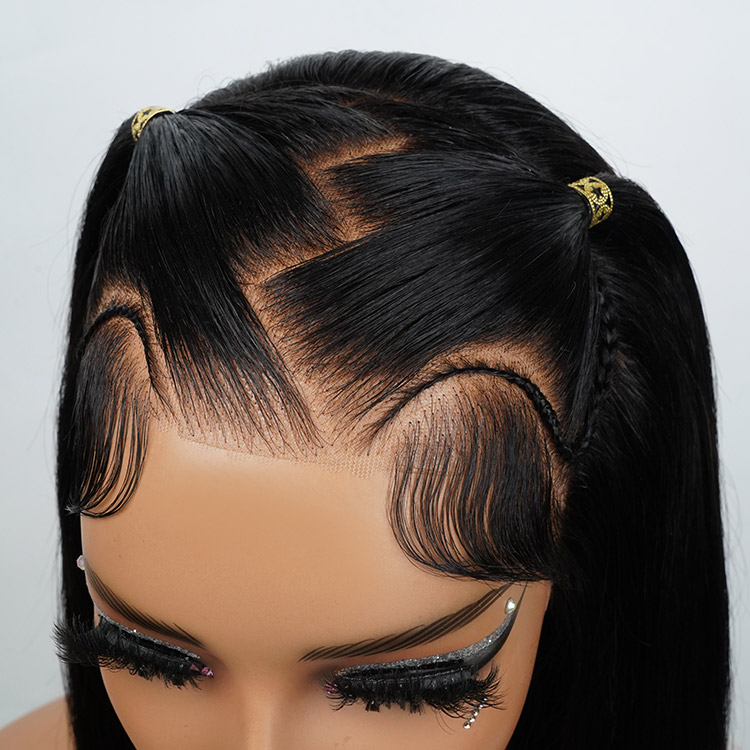 Upgrade Pre Braided Zig Zag Style Ready To Go Straight Short Lace Front Bob Wig