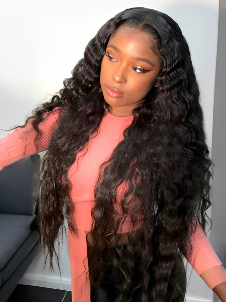 Crimped Wave Long Hair Wig for Women 24-34 Inches, 5x5 HD Lace Closure & 13x6 HD Lace Frontal Options, Customizable Density