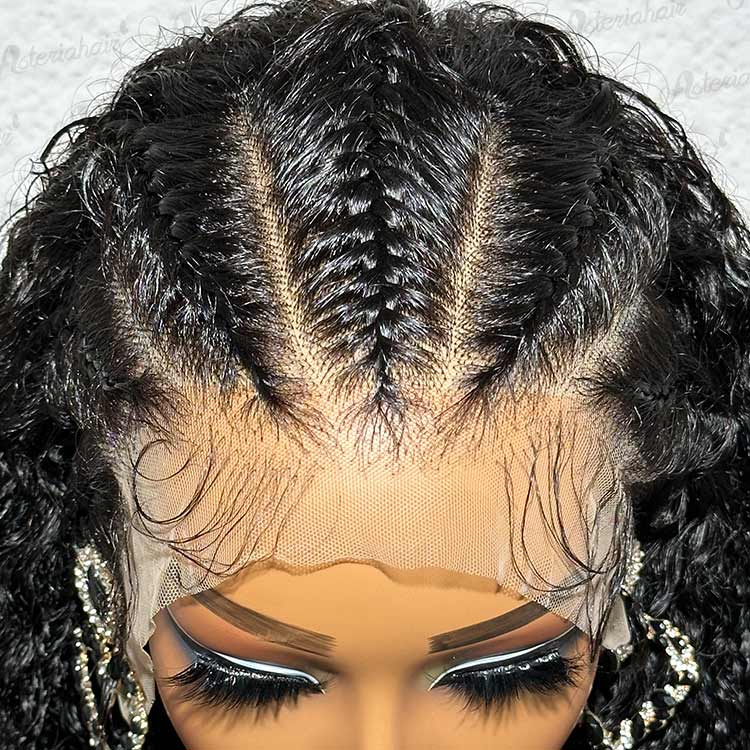 Braid Wigs Curly Human Hair Lace Front Wigs With Braids Hairstyles