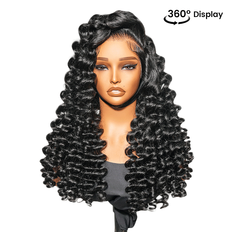 Bubble Wave Long Length 13x6 HD Lace Parting Max Human Hair Wigs 250% Density