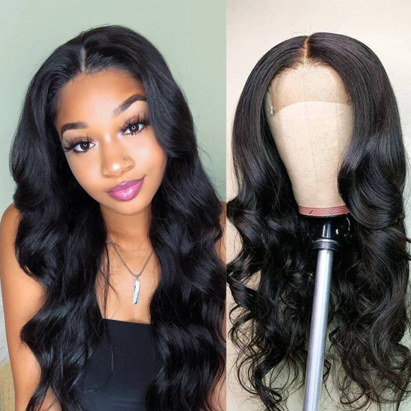 Body Wave Closure Wig 5x5 Lace Closure Wigs For African American Women ...