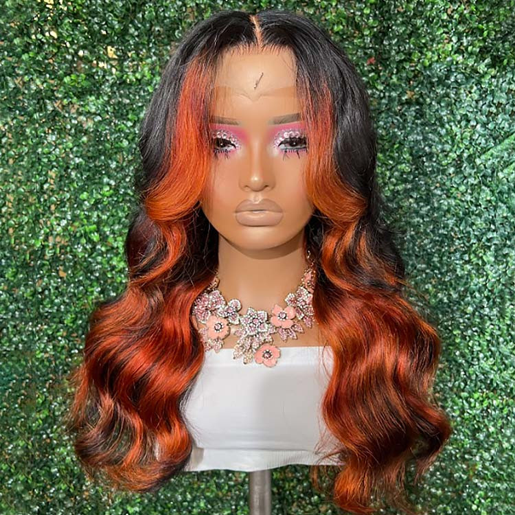Body Wave Wig With Highlights Transparent 13x6 Lace Front Wig Asteriahair
