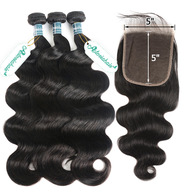 Body Wave 3 Bundles With 5 5 Lace Closure Unprocessed 100 Human