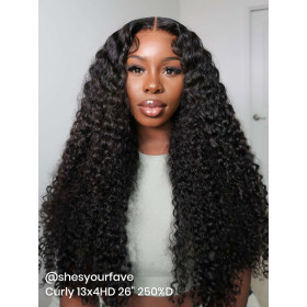 Long Curly Wigs For Women Invisible HD Lace Front Wig