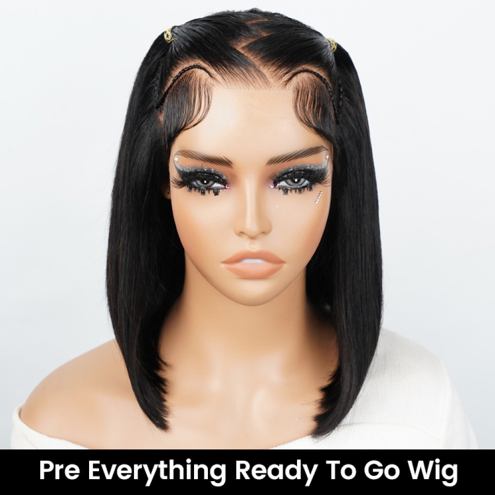 Upgrade Pre-Everything Ready To Go Straight Short Lace Front Bob Wig