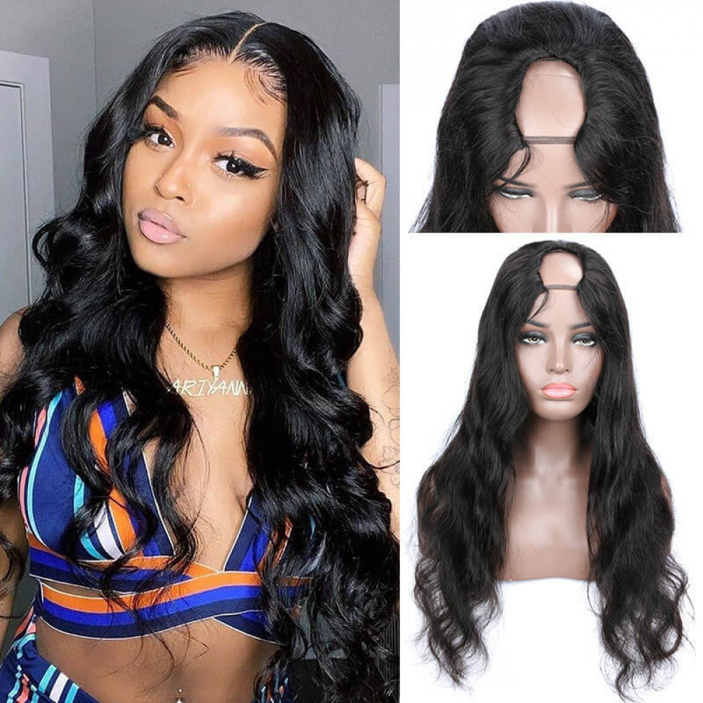 U Part Wig Brazilian Body Wave Human Hair U Part V Part Wigs