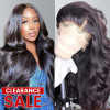  CLEARANCE SALE - Body wave Transparent Lace Front Wigs Natural Black Hair Color
