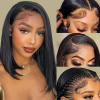 13x4 Lace Front Straight Human Hair Bob Wigs