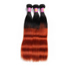 Ombre 1B/350 Color Straight Human Hair Wave Weave 3 Bundles In Stock 