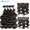 Brazilian Virgin Hair Body Wave 4 Bundles With 13x4 Lace Frontal 