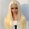 Layered Blonde HD Invisible Lace Front Wig Human Hair 613 Straight Wig