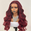 99j Burgundy Colored 5x5 HD Transparent Lace Wigs