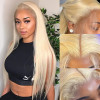 #613 Blonde Color Full Lace Wig Straight Hair Wigs 