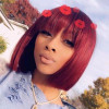 Burgundy Colored Bang Bob Machine Made Wig 