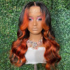 Body Wave Hair With Highlights Transparent 13x6 Lace Front Wig