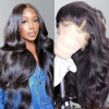 Body wave Transparent Lace Front Wigs Natural Black Hair Color