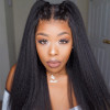 Kinky Straight Wigs Yaki Straight Human Hair Lace Front Wig