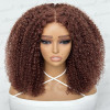 Colored Pre Cut Glueless Closure Wig Kinky Curly Afro Human Hair Wigs