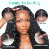 Ready To Go Pre-Cut Lace Bleached Knots Plucked Hairline Curly Hair 5x5 Closure Wigs Brazilian Human Hair Wigs 