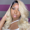 Ombre Color 1B/613 Full Lace Wigs Blonde Wig with Dark Roots