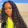Glueless Deep Wave Wigs 6x6 Transparent Lace Closure Wig 16-30in
