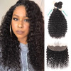 High Quality Brazilian Deep Wave Virgin Hair 3 Bundles With Ear To Ear Lace Frontal