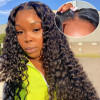 Glueless Deep Wave Wigs 6x6 Transparent Lace Closure Wig 16-30in