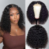 Human Hair Curly Wave Short Bob Wigs Virgin Hair Lace Front Wigs 