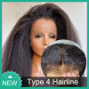 Kinky Straight Wig With 4C Hairline Kinky Edges Lace Front Wigs
