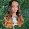 Brown Ombre 13x6 Lace Front Wig Pre Plucked Transparent Wig