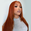 Ginger Layered Straight Hair 5*5 Transparent Lace Closure Wig