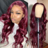 Burgundy Hair Color Lace Front Wig Body Wave Colored Wigs