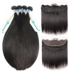 Highly Recommended Peruvian Straight Human Hair Weave 4 Bundles With 13*4 Lace Frontal Closure