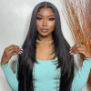 Straight Layered Human Hair Glueless Lace Front Wigs