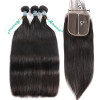 3 Pcs Straight With 5*5 Lace Closure 100% Unprocessed Brazilian Hair