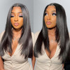 Wear To Go Wig -  Straight Layered Human Hair Glueless 5x5 Lace Front Wigs