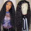 Water Wave 13x4 Transparent Lace Frontal Wigs 12-24in