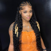 Fabulous Water Wave Lace Frontal Braided Wigs Human Hair