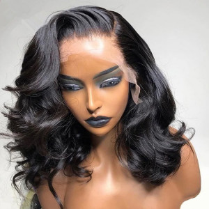 Body wave Lace Front Wigs Natural Black Hair Color