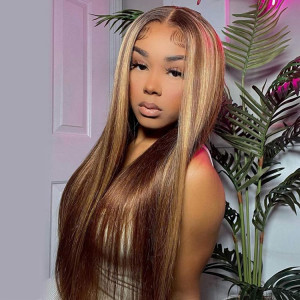 Piano Colored Hair Highlight HD Lace Wigs For Women