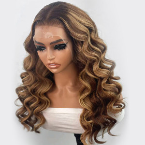 Balayage Wig Human Hair Pre Plucked Undetectable Transparent Lace Wig
