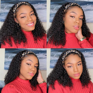 12inch Curly Short Hair Bob Wigs With Headband