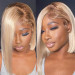 12inch Blonde Bob 13x4 Lace Front With Light Brown Roots