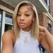 12inch Blonde Bob 13x4 Lace Front With Light Brown Roots