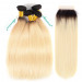 1b/613 Blonde Straight Hair Bundles With Closure