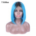 1B/blue colored lace bob wig