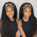 26inch Curly Headband Wig Human Hair