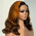 Black Body Wave Wig With Highlights Human Hair  Wigs For Beginners