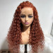 Ginger Auburn Deep Wave 13x4 Transparent Lace Front Wig